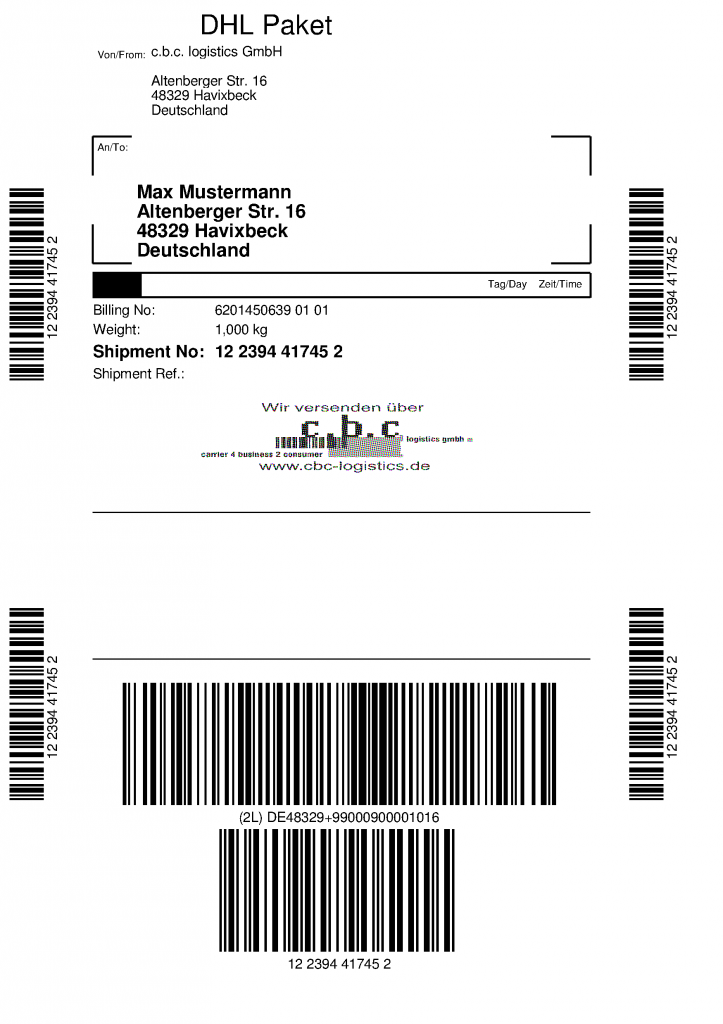 Neues DHL Common Label Laserdrucker c.b.c. Ihr Versandlogistiker